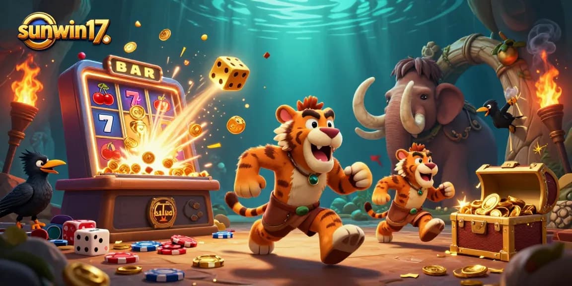 Play and win at sunwin17 with the caveman and sabertooth tiger in a prehistoric casino!