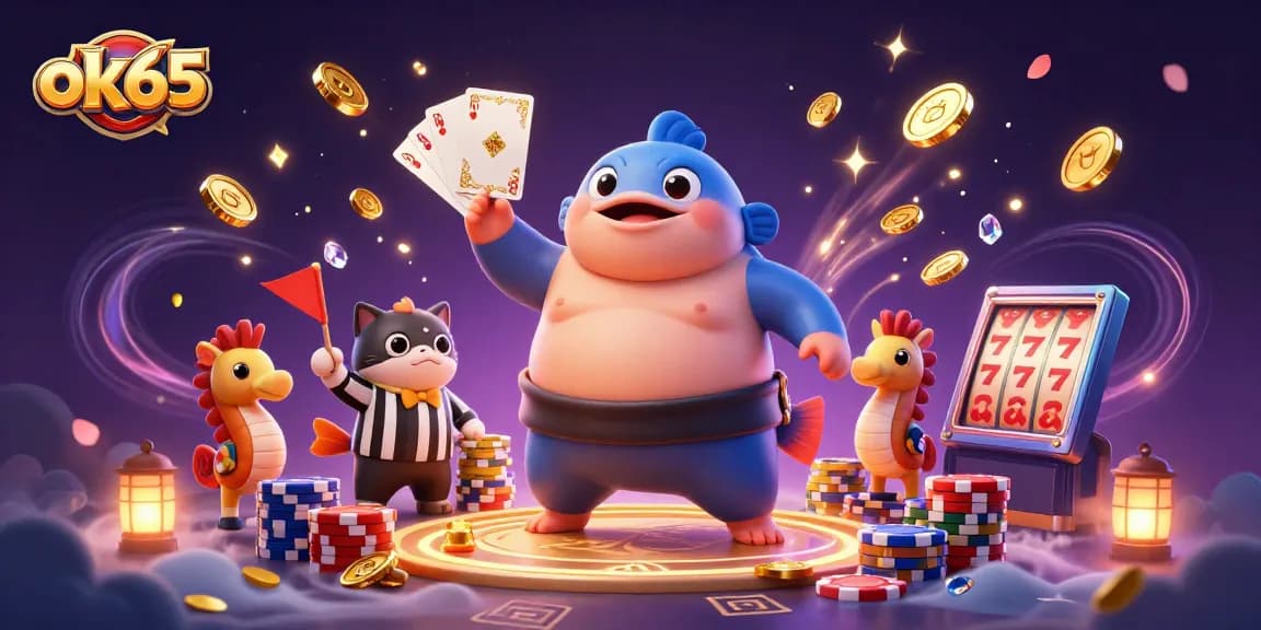Win big with ok65 in this vibrant underwater casino scene packed with excitement.