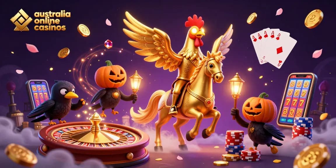 Enjoy thrilling action at australia online casinos with golden rooster and casino games.