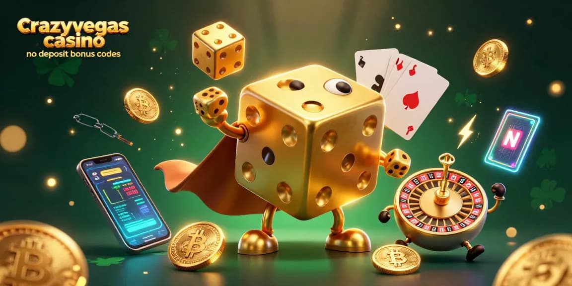 Experience the thrilling world of crazyvegas casino no deposit bonus codes as golden dice juggle amidst neon crypto elements.