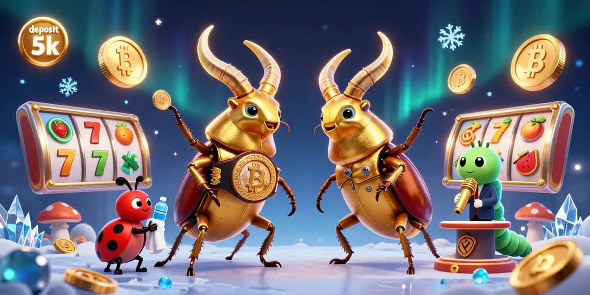Spin with excitement at deposit 5k, featuring vibrant slot game elements and playful characters.