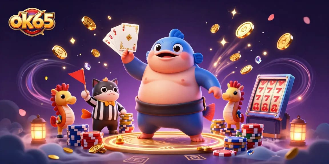 Win big with ok65 in this vibrant underwater casino scene packed with excitement.