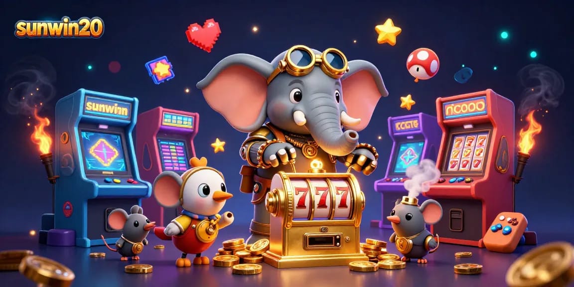 Spin the slot machine with sunwin20 as the steampunk elephant engineer showcases casino innovation.