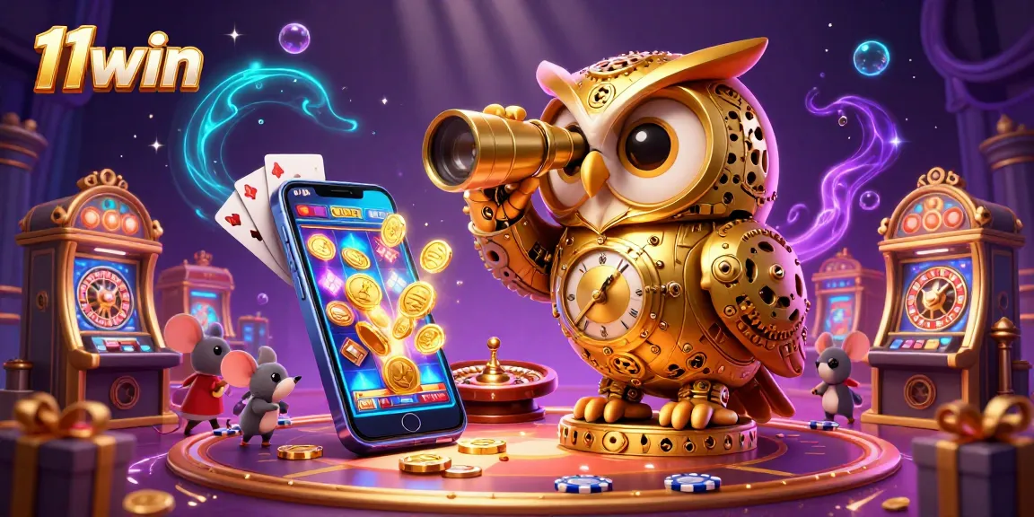 Experience thrilling gameplay at 11win with an exhilarating 3D casino scene, showcasing festive slot games and vibrant energy.