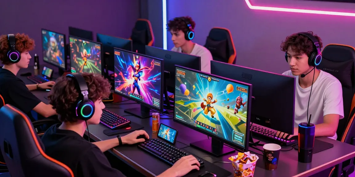 People enjoying a sissy hentai game in a lively gaming environment.
